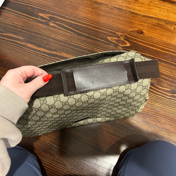 Gucci Beige and Brown Monogram Shoulder Bag